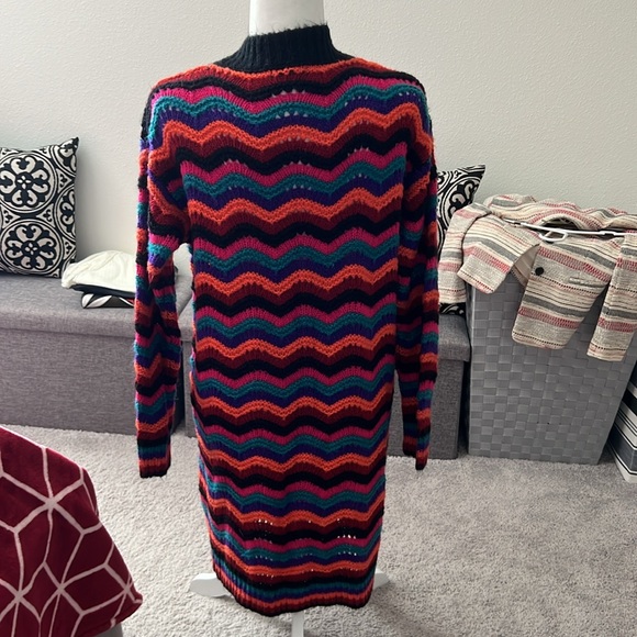 EUC Multicolor Stripe Open Front Midi Sweater - Small - Picture 4 of 8